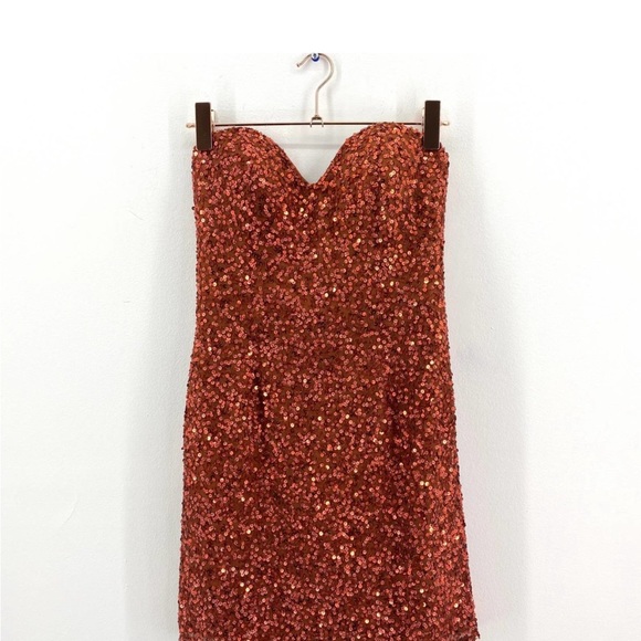 SCALA Style 47549 Burnt Orange Sequin Dress - Picture 3 of 9